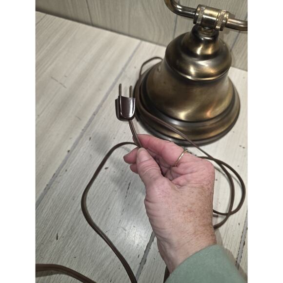 Vtg Brass Banker's Desk Lamp Adjustable Arm Piano Lamp Mid Century Modern - Picture 12 of 12